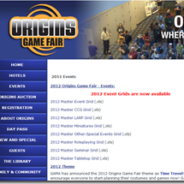 Origins Event Schedule Up